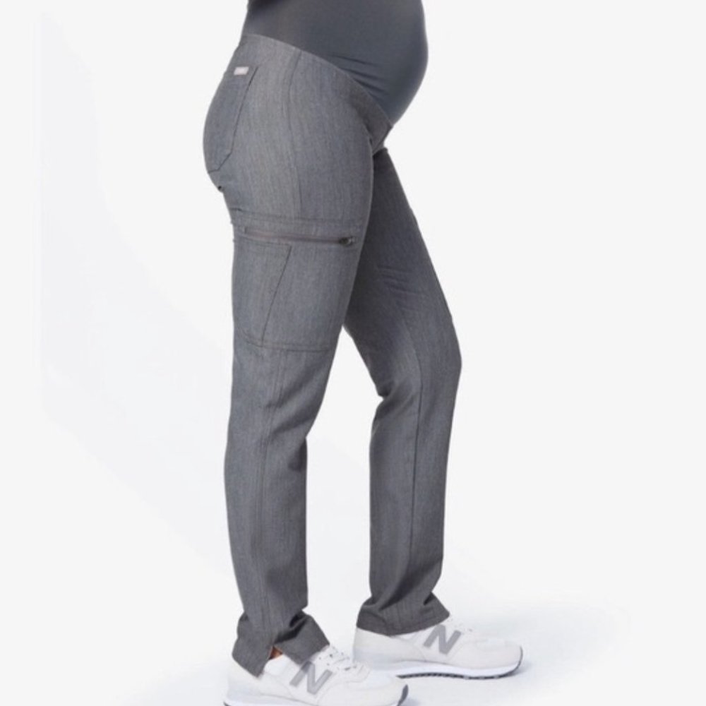 FIGS Yola Maternity Scrub Skinny Pants Gray Size Large